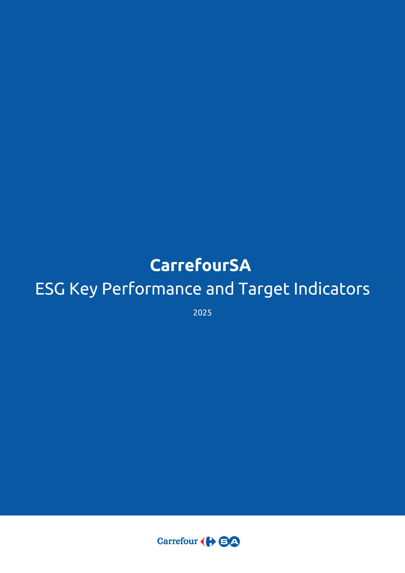 2025 CarrefourSA ESG Key Performance and Target Indicators